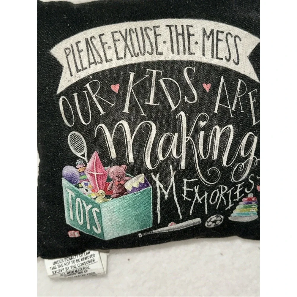 Primitives by Kathy Throw Pillow Making Memories Kids Toy Box Decorative Black